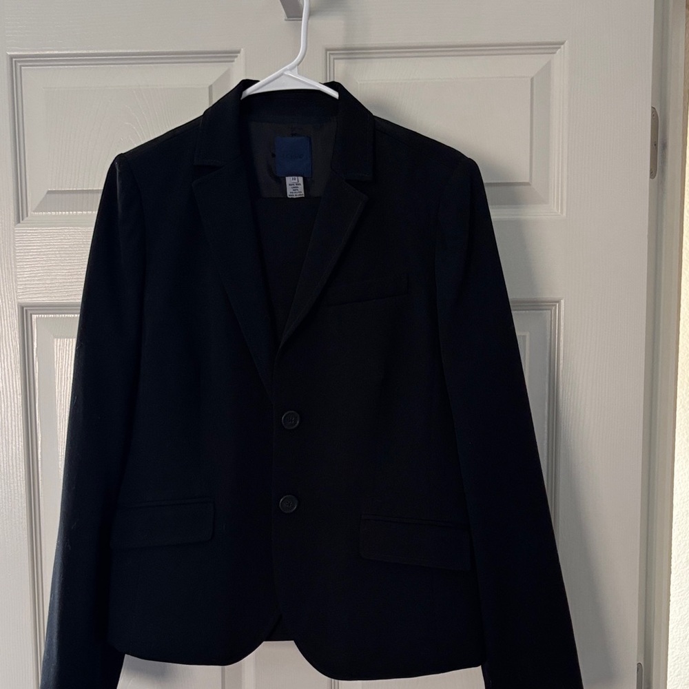 J. Crew Classic Black Women's Suite Blazer and matching wide leg lined pants